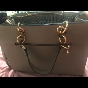 Shoulder bag with removable strap tan